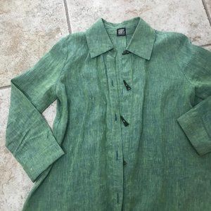 Green linen jacket